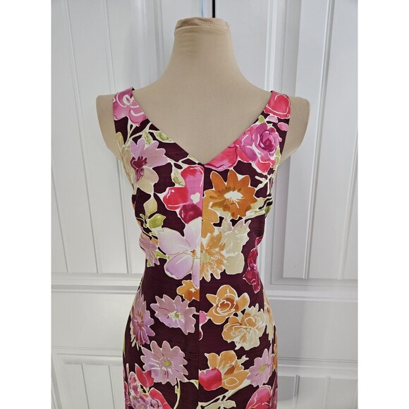 David Meister NWT Silk Floral Sheath Dress V-neck Sz 6 Made In The USA - Picture 5 of 10
